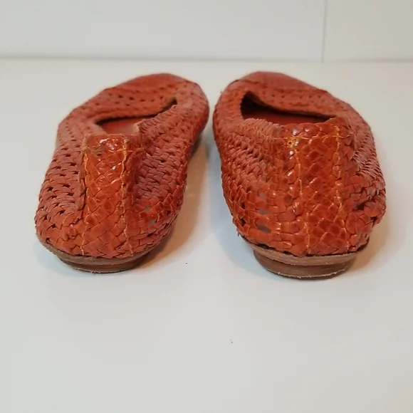 Audrey Brooke Vero Cuoiro Orange Flats - Picture 3 of 8